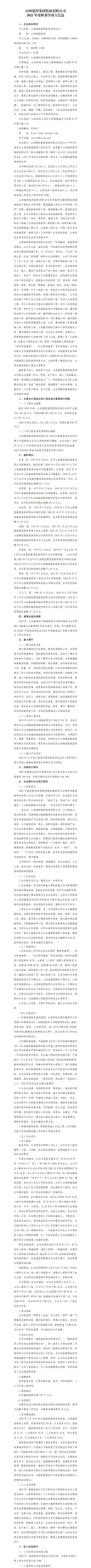 ɽ����Ͷ����װ�����޹�˾2022��Ȳ�����ش���Ϣ